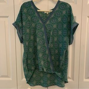 Max Studio Hi Low Cap Sleeve Blouse Size L